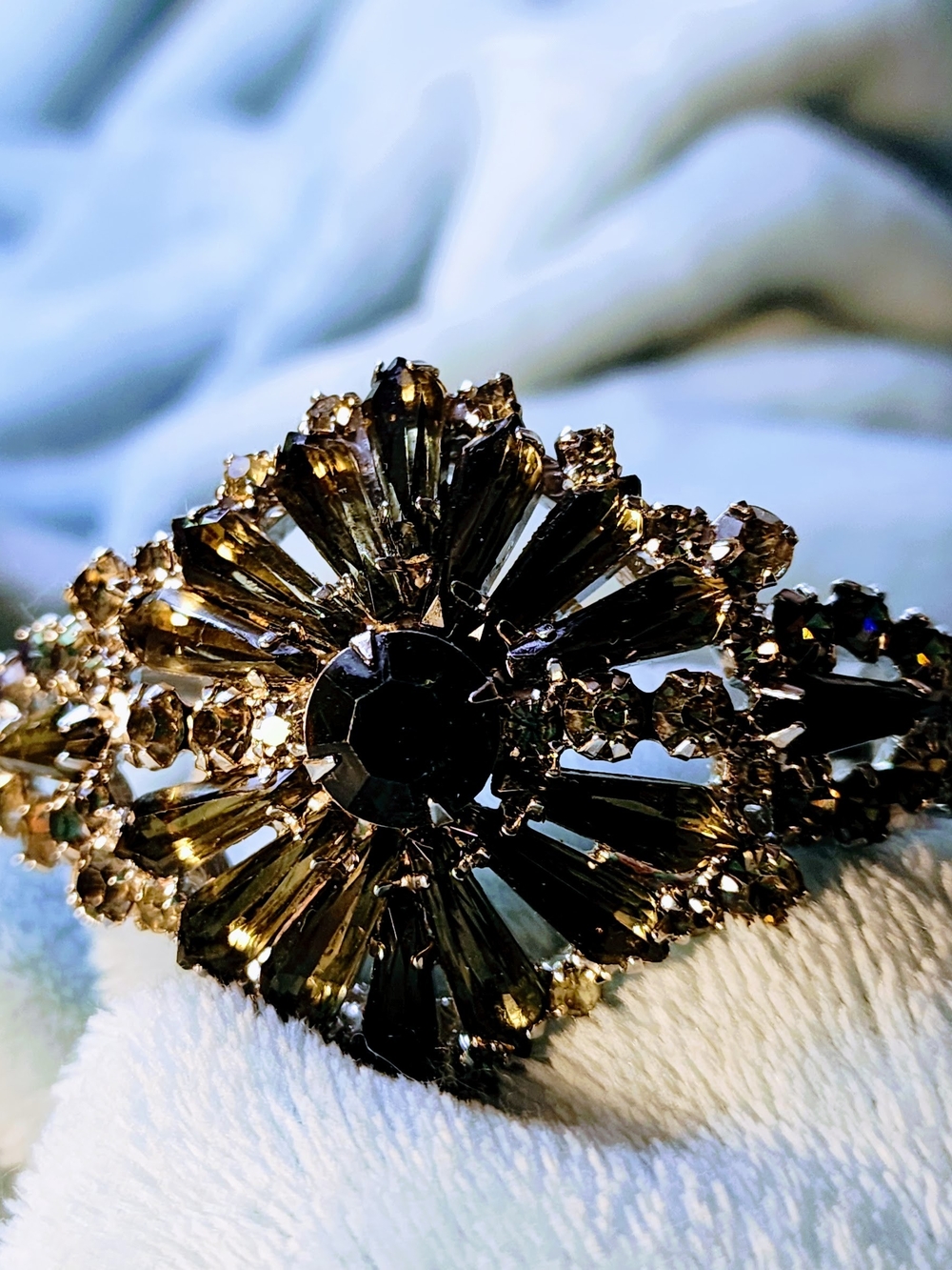 Vintage Grey Wide Crystal Bracelet